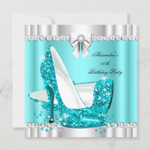 Elegante Glitter Türkis Blau Glamour High Heels Si Einladung