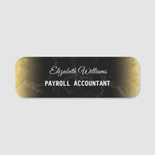 Elegante Glittery Gold Foil Name Tag Namensschild