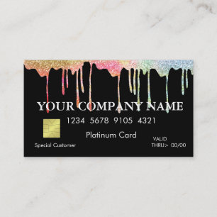 Elegante Glitzer Black Credit Card Visitenkarte