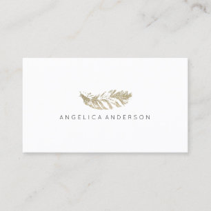 Elegante Glitzer Feather Business Card Visitenkarte