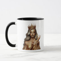 Elegante Glitzer-Gold-Königin-Zweitön-Tasse