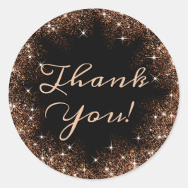 Elegante Glitzer-Produktverpackung Danke Labels Runder Aufkleber