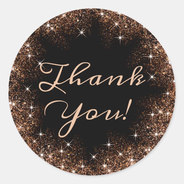 Elegante Glitzer-Produktverpackung Danke Labels Runder Aufkleber (Vorderseite)