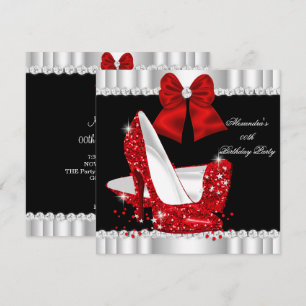 Elegante Glitzer-Rote-Glamour-High-Heels zum Gebur Einladung
