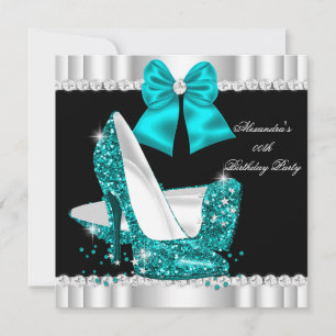 Elegante Glitzer Türkis Blaue Glamour High Heels Einladung