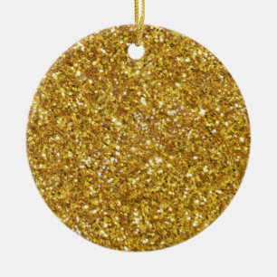 Elegante Glitzern aus Gold Keramik Ornament