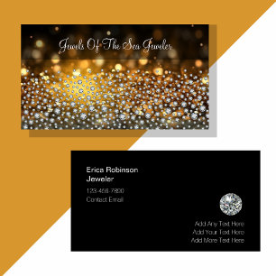 Elegante Glitzige Juwelier Theme Visitenkarten Visitenkarte
