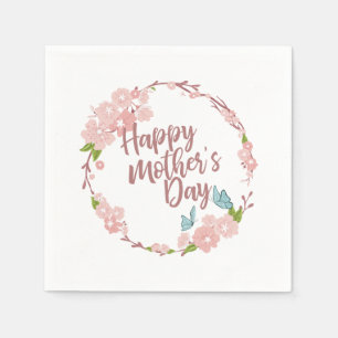 Elegante glückliche Blumenserviette der Mutter Serviette