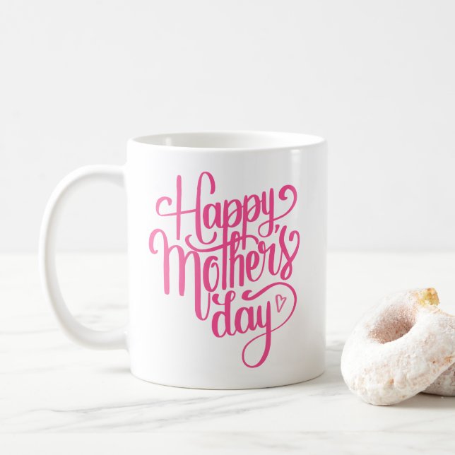 Elegante glückliche Kaffee-Tasse der Mutter des Kaffeetasse (Mit Donut)