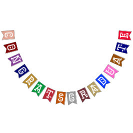 Elegante Glückwunsch Graduate Cap, Diploma Colorfu Wimpelkette