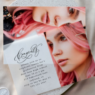 Elegante Glückwunsch Script Foto Graduation Party