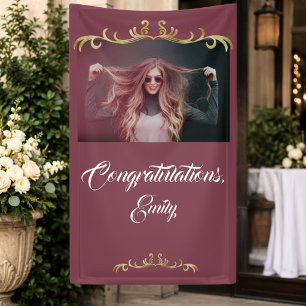 Elegante Glückwünsche Gold Ornament Foto Banner