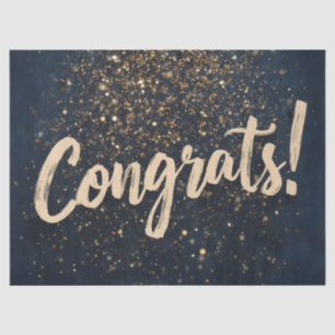 Elegante "Glückwünsche!" Gruß mit Golden Confetti Seidenpapier