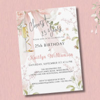 Elegante Glückwünsche zum 25. Geburtstag Pink Schl