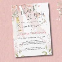 *Elegante Glückwünsche zum 30. Geburtstag Pink Sch