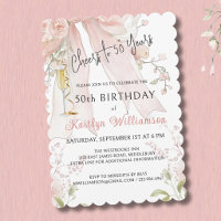 Elegante Glückwünsche zum 50. Geburtstag Pink Schl