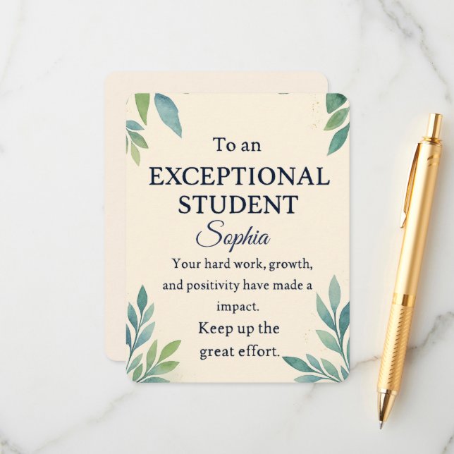 Elegante Glückwunschkarte für eine außergewöhnlich Begleitkarte (Vorderseite/Rückseite Beispiel)