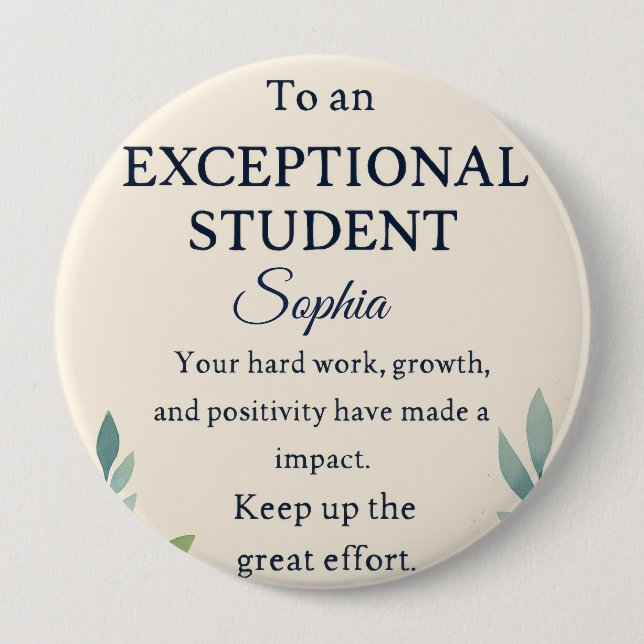 Elegante Glückwunschkarte für eine außergewöhnlich Button (Vorderseite)