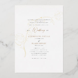 Elegante Gnade Folie Gold und Schwarz Text Hochzei Folieneinladung