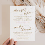Elegante Gold 12x18" Probe Dinner & Sonntag Brunch Einladung<br><div class="desc">Dieses elegante 12x18" Probe Dinner und Sonntag Brunch Einladung ist perfekt für eine einfache Hochzeit in Urlaubsort. Das neutrale Design besticht durch eine minimalistische Karte, die mit romantischen und skurrilen Imitaten mit Goldfolien-Typografie dekoriert ist. Bitte beachten Sie: Dieses Design enthält keine echte Goldfolie. Es ist eine hochwertige Grafik, die wie...</div>