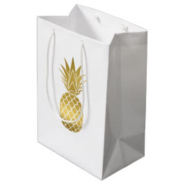 Elegante Gold Ananas Geschenktasche Mittlere Geschenktüte