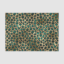 Elegante Gold Aquamarin Leopard Animal Print