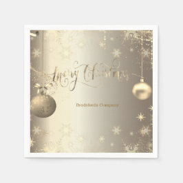 Elegante Gold Balls Snowflakes Stars Serviette