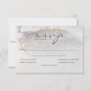 Elegante Gold berichtet Silver Gray Wedding RSVP Karte