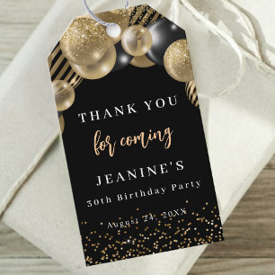Elegante Gold Black Balloons Vielen Dank für Ihre  Geschenkanhänger