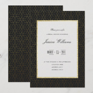 Elegante Gold & Black Brautparty Einladung