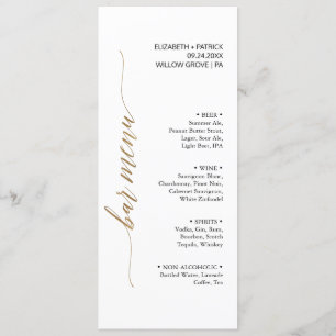 Elegante Gold & Black Calligraphy Bar Menu Card Menükarte
