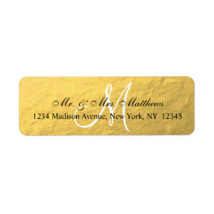 Elegante Gold Black Monogram Wedding