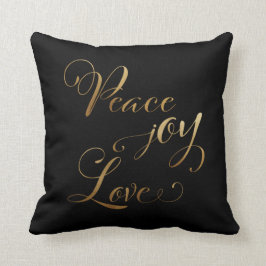 Elegante Gold Black Peace Joy Liebe Kissen