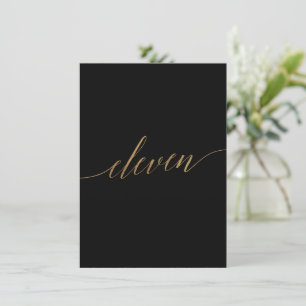 Elegante Gold & Black Table Eleven Tischnummer