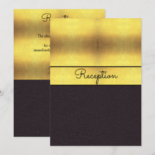 Elegante Gold & Black Wedding Reception Einladung