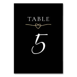 Elegante Gold Black Wedding Tischnummer Card