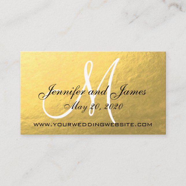 Elegante Gold Black Wedding Website Card Begleitkarte (Vorderseite)