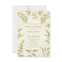 Elegante Gold Blätter Glitzer Hochzeit Probe