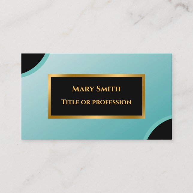 Elegante Gold Blue Sky Beruflich Business Card Visitenkarte (Vorderseite)