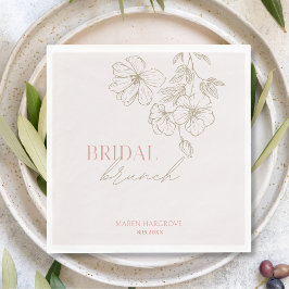 Elegante Gold Blume Bridal Brunch Paper Napkin Serviette