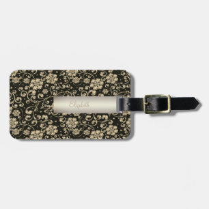 Elegante Gold-Blume - Personalisiert Gepäckanhänger
