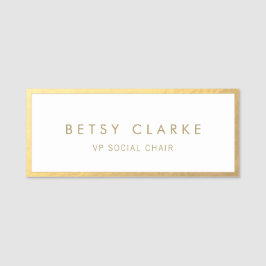 Elegante Gold Border Name Tag Namensschild