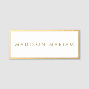 Elegante Gold Border Name Tag Namensschild