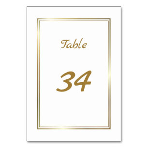 Elegante Gold Border Wedding Tischnummer