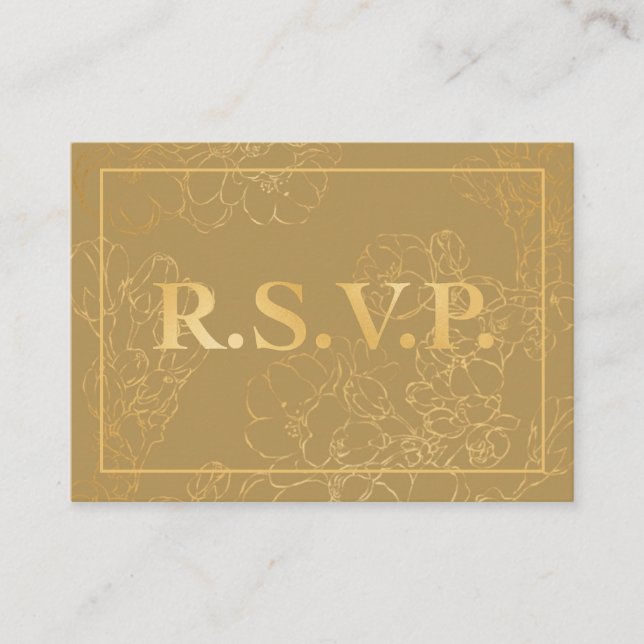 Elegante Gold Botanical QR UAWG Enclosure Card Begleitkarte (Vorderseite)