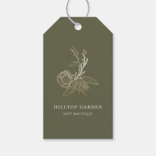 Elegante Gold Botanische Preise Geschenkanhänger