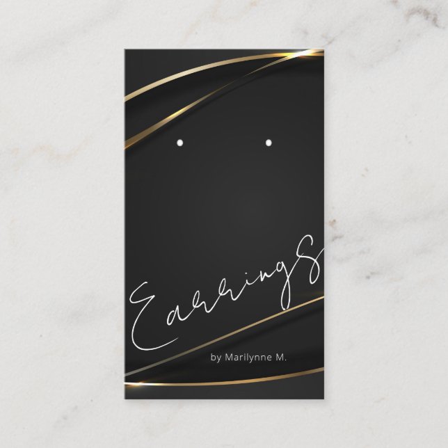 Elegante Gold Boutique Earring Display Card Visitenkarte (Vorderseite)