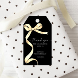 Elegante Gold Bow Birthday Favor Gift Tag Geschenkanhänger