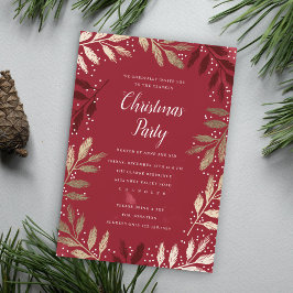 Elegante Gold Branch Weihnachts-Party Einladung