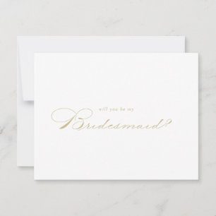 Elegante Gold Bridesmaid Empfehlungskarte Mitteilungskarte